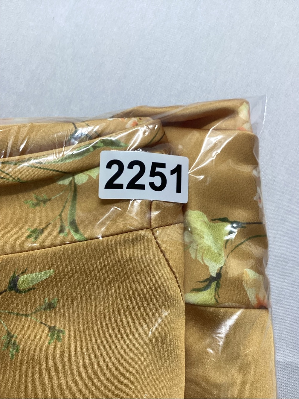 Birdh Grey Matte Satin Gold Floral Cowl Neck Floral Dress - Picture 14 of 14